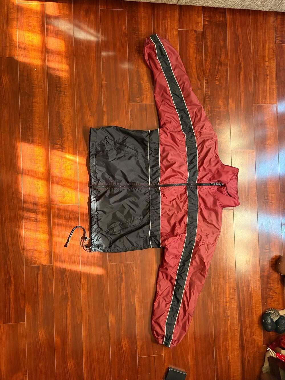 Cheetah Lightweight Full-Zip Windbreaker Jacket Red and Black